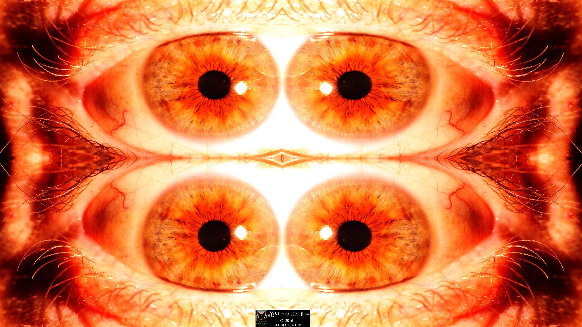 Quadroscopic Artwork made from an image of a real human eye